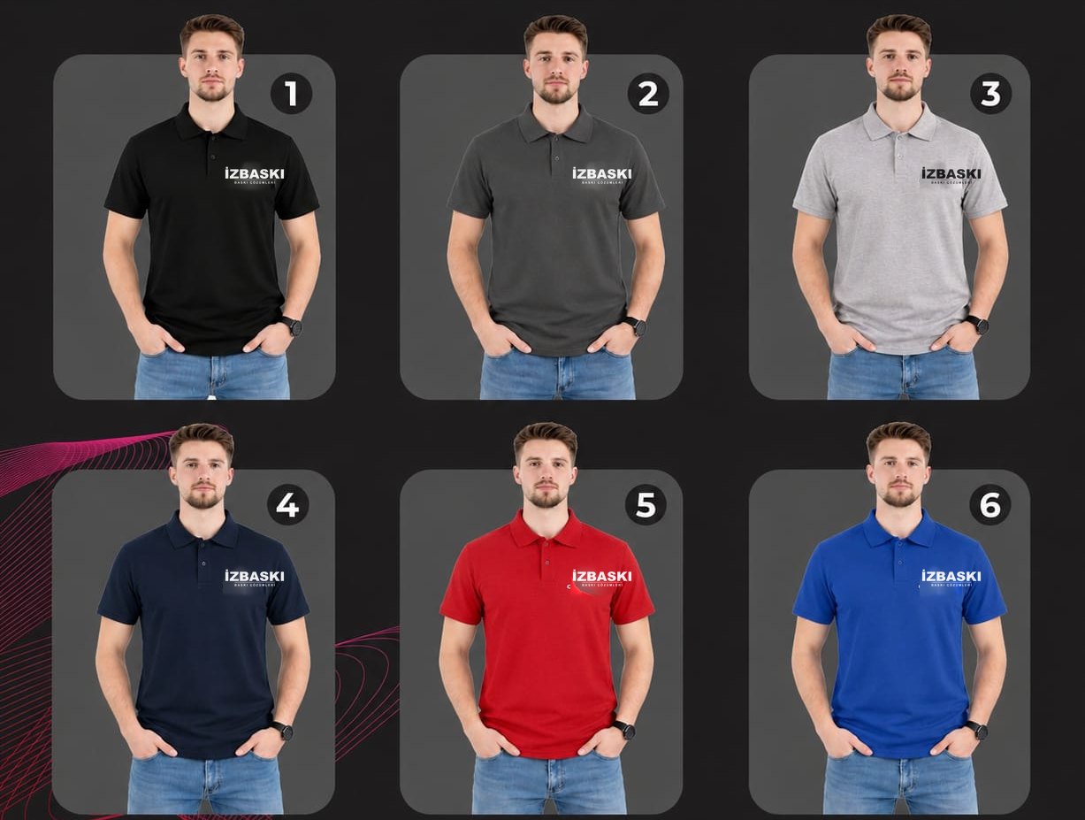 Klasik pike polo yaka kartelası, altı renk