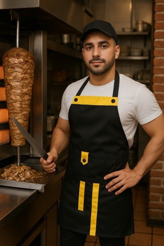 Siyah-sarı bahçıvan önlük